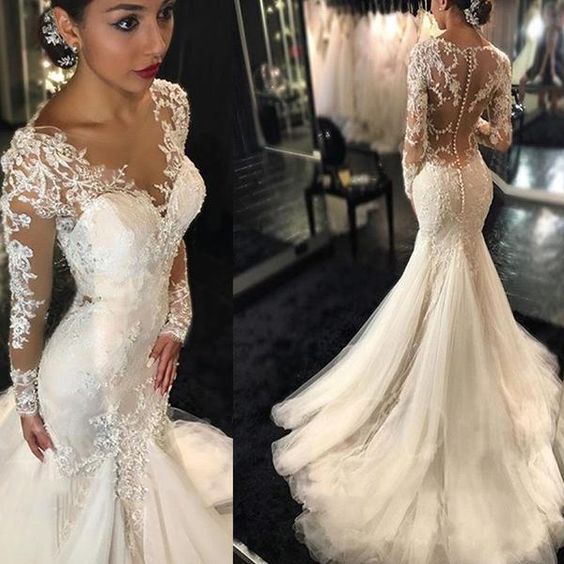 White Lace Wedding Gown