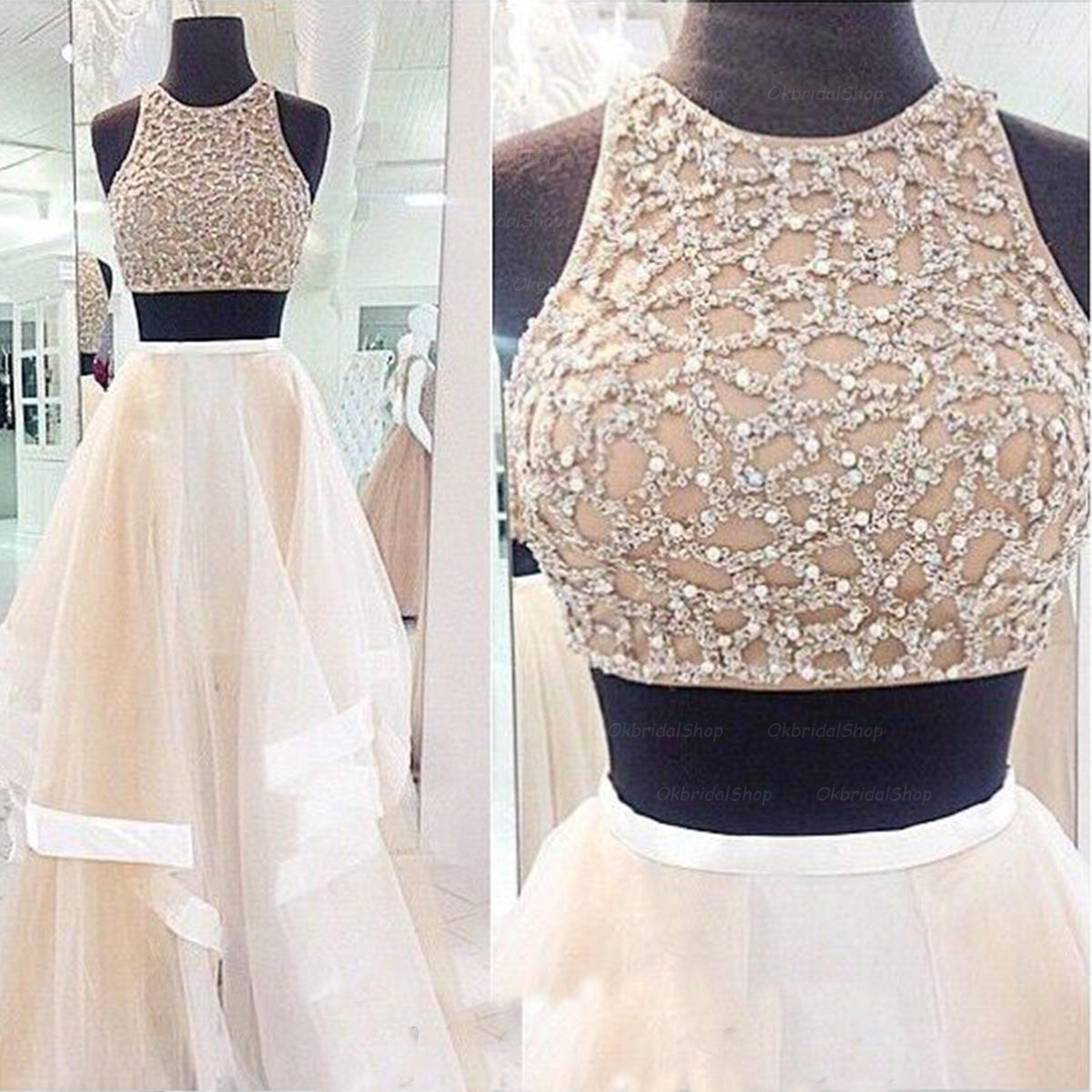 two piece dress design