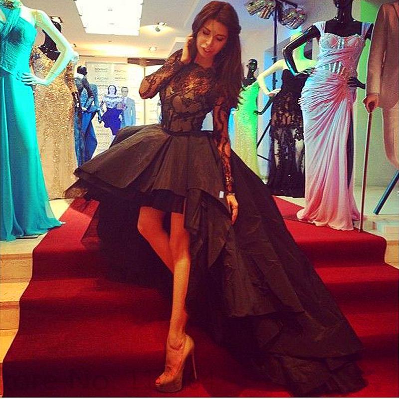 Bateau Black Prom Dress