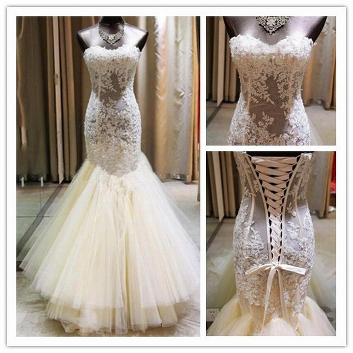 Vintage Lace Wedding Dresses with Corset